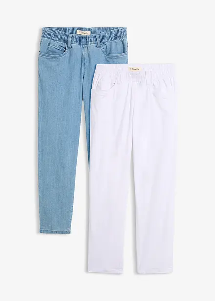 Straight-jeans, Mid Waist, komfortlinning, (2 pack)