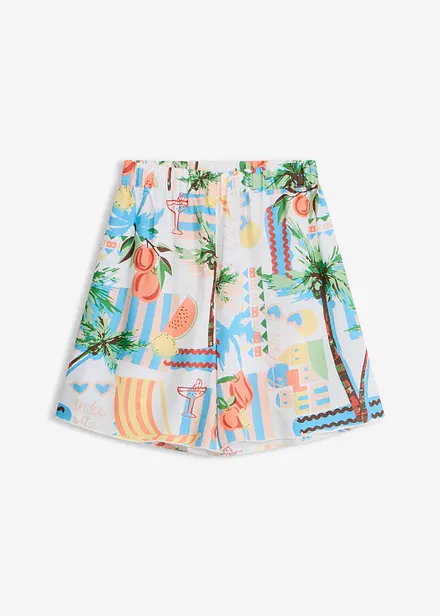 Strandshorts i viskoseblanding med pent fall