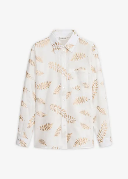 Bomullsskjorte med broderi
