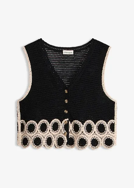 Strikket vest i 100% bomull