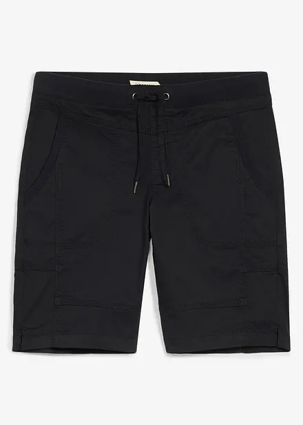 Stretchbermuda med elastisk linning i Regular Fit