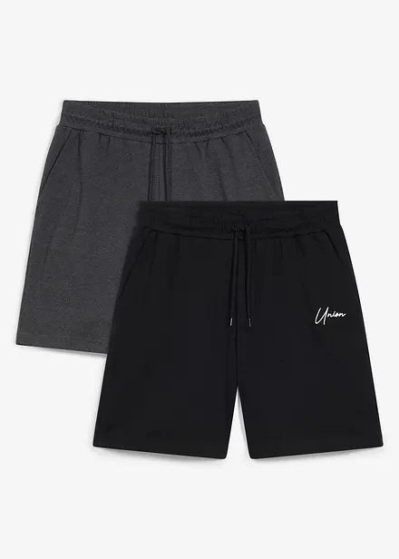 Jerseyshorts i tung, &oslash;kologisk bomull (2-pack)
