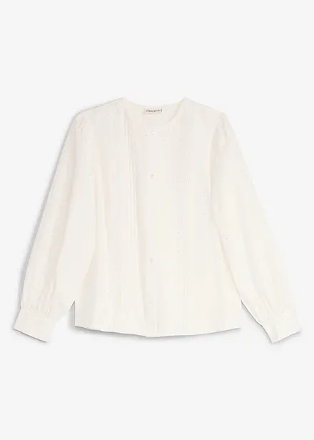 Bluse av strukturert poplin