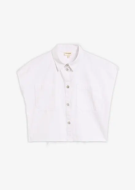Kort, boxy skjorte i denim