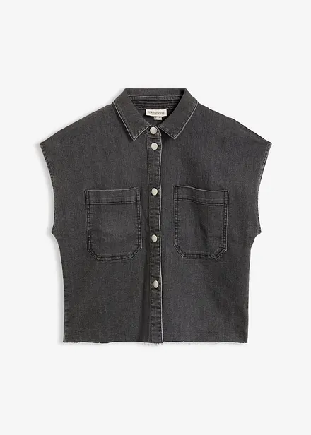 Kort, boxy skjorte i denim