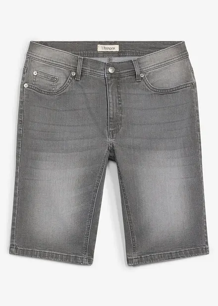 Bermudashorts i denim med stretch og forsterket skritt, Regular fit
