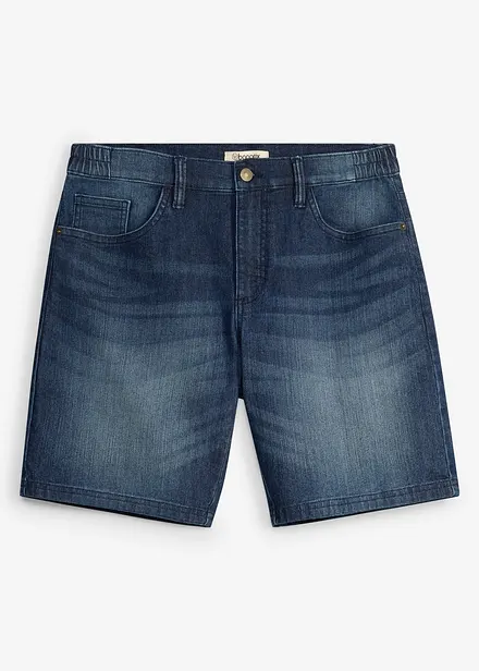 Shorts i lett denim med stretchlinning, Relaxed fit