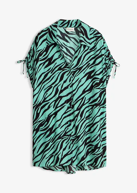 Strandbluse av strukturert krinklet materiale