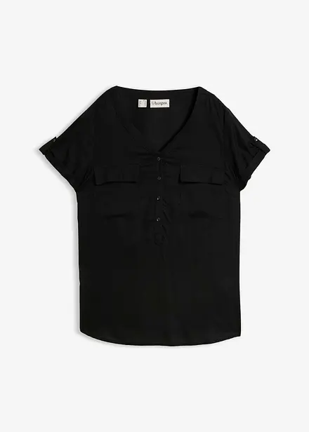 Bluse i viskose, kort arm