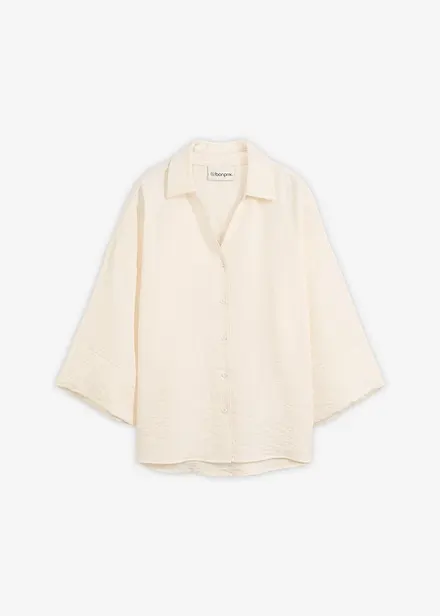Oversized skjorte i viskosemiks