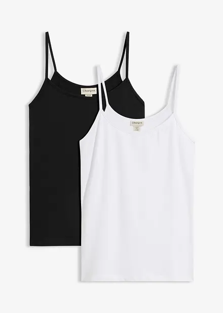 Singlet i &oslash;kologisk bomull (2-pack)