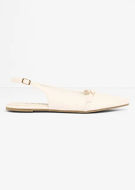 Slingback-ballerinasko med dekorative remmer