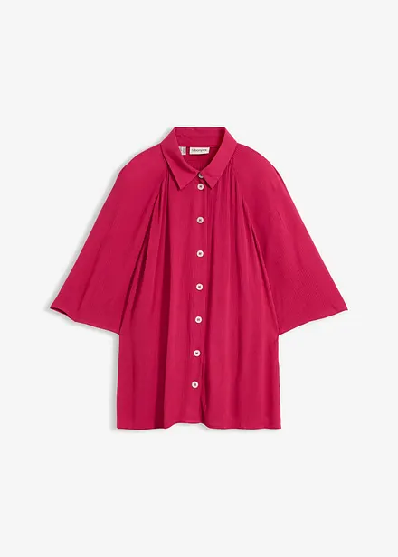 Oversized bluse av strukturert viskose
