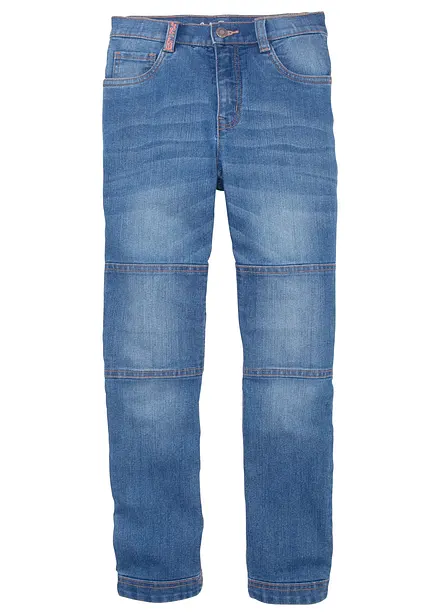 Regular Fit-Jeans med stretch og forsterkede kn&aelig;r, Straight