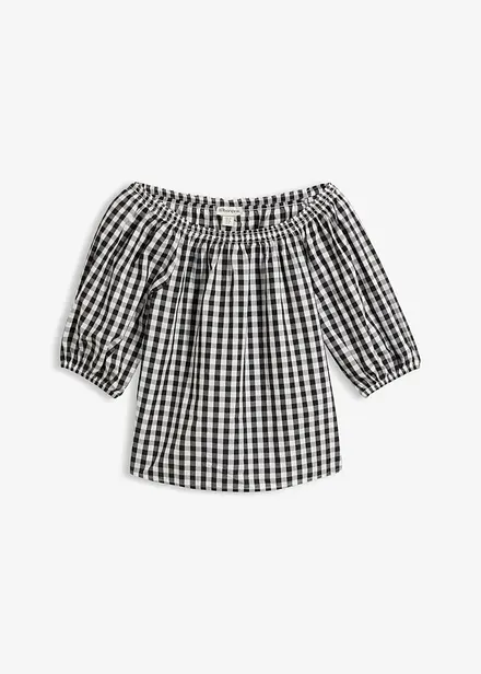 Off shoulder-bluse i 100% bomull