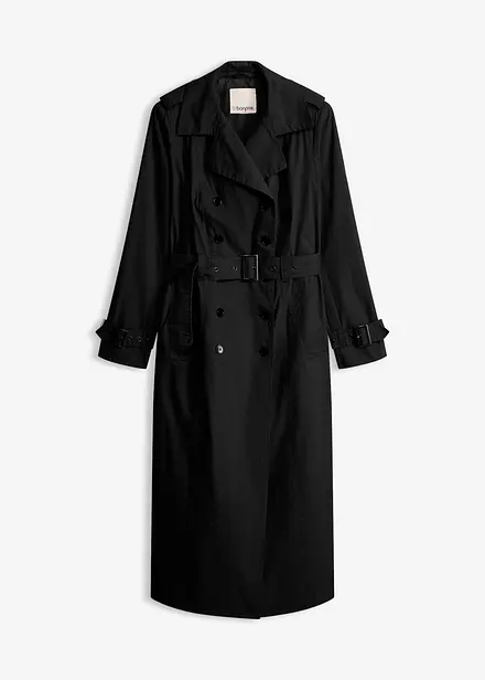 Lang trenchcoat med belte