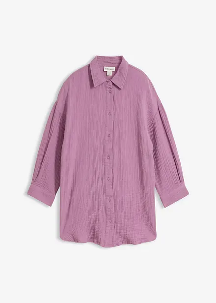Skjortebluse i 100% bomullsmusselin