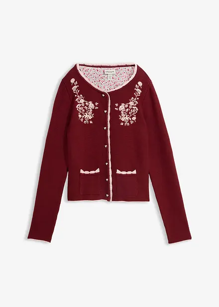 Pen strikkejakke i tyrolerstil med broderi