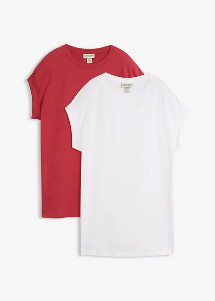 Lang topp i 100% &oslash;kologisk bomull (2-pack)