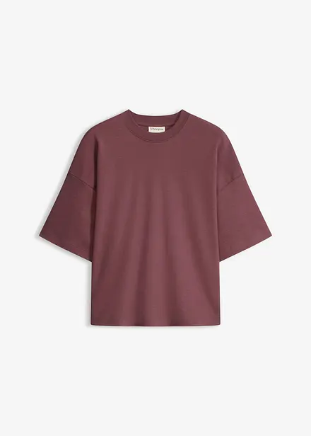 Kort, oversized topp i formstabil, 100% &oslash;kologisk bomull