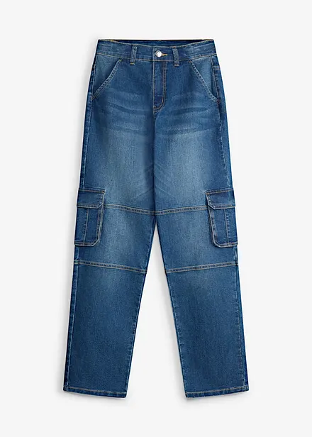 Cargojeans med regulerbar linning, Loose fit, straight