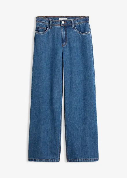 Wide leg jeans mid waist, cropped