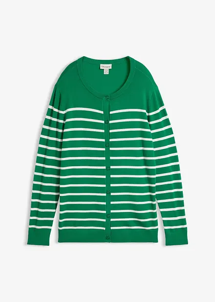 Finstrikket cardigan i myk viskosemiks