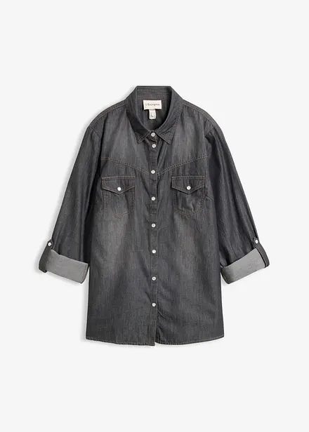 Denimskjorte i 100% &oslash;kologisk bomull