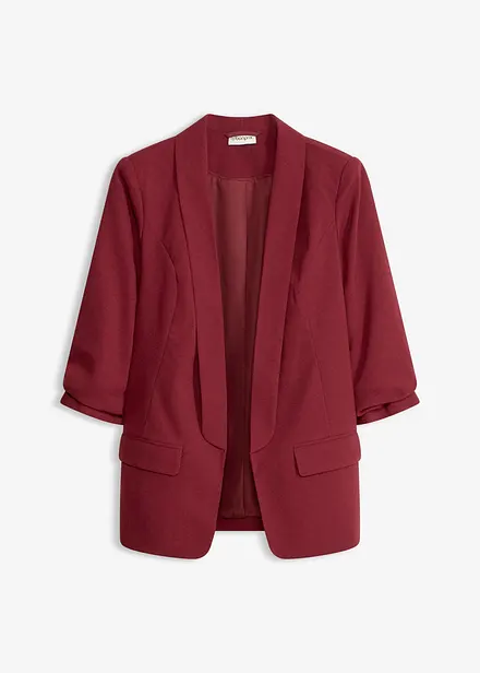 Lang blazer med draperte ermer