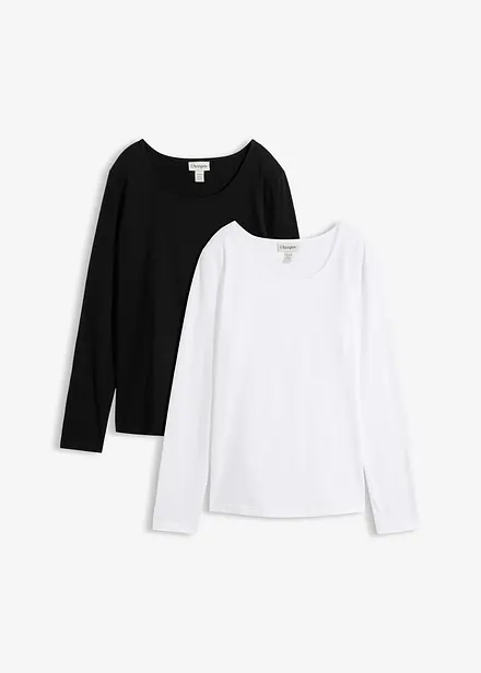 Langermet topp (2-pack)
