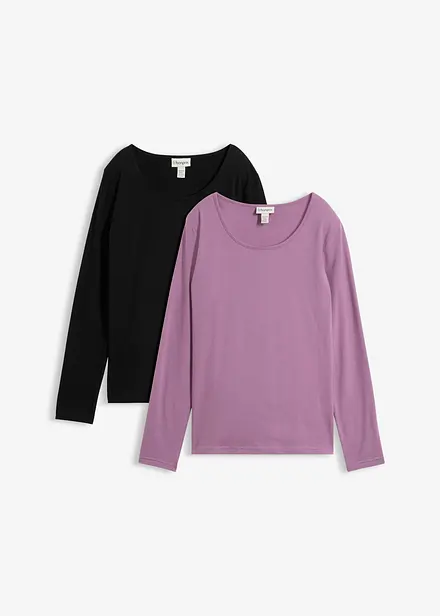 Langermet topp (2-pack)