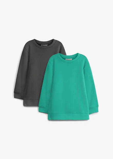 Sweatshirt i myk bomullsmiks (2-pack)