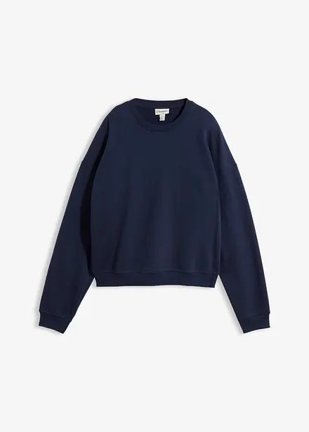 Kort sweatshirt i 100% &oslash;kologisk bomull