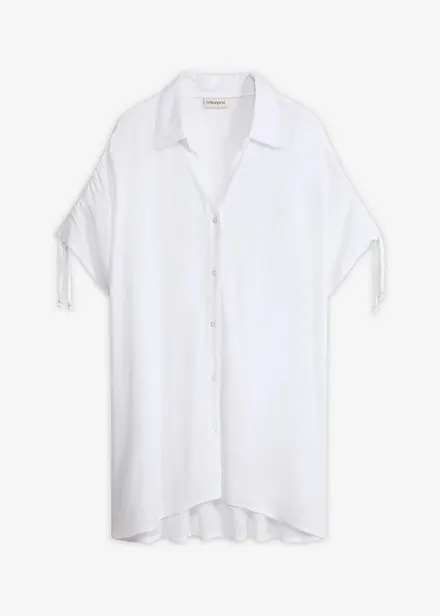 Oversized, crinkle strandbluse