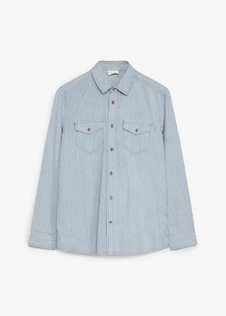 Stripete denimskjorte i 100% bomull
