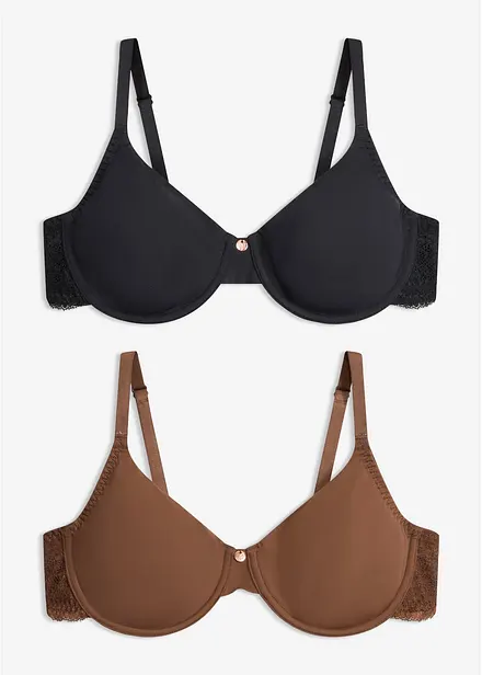Spile-BH med nydelige blonder (2-pack)