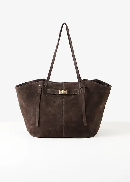 Shopper i semsket skinn