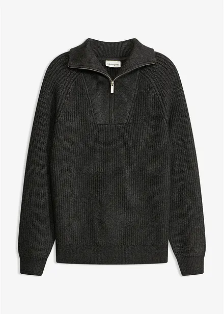 Half-zip-genser i myk viskosemiks