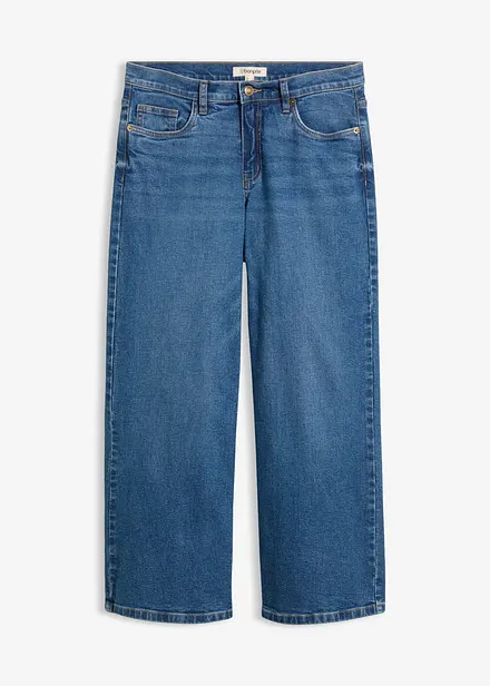 Wide leg jeans mid waist, cropped