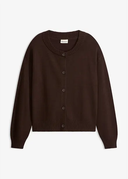 Kort cardigan i bomullsmiks