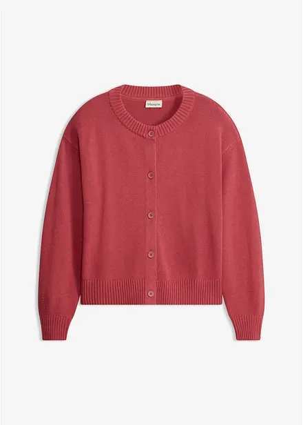 Kort cardigan i bomullsmiks