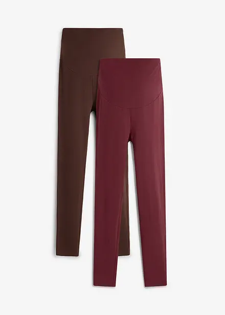 Mama leggings med &oslash;kologisk bomull (2-pack)