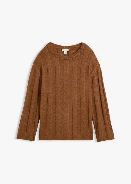 Oversized, ribbestrikket genser