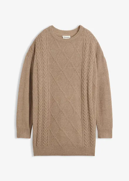 Oversized genser med flettem&oslash;nster