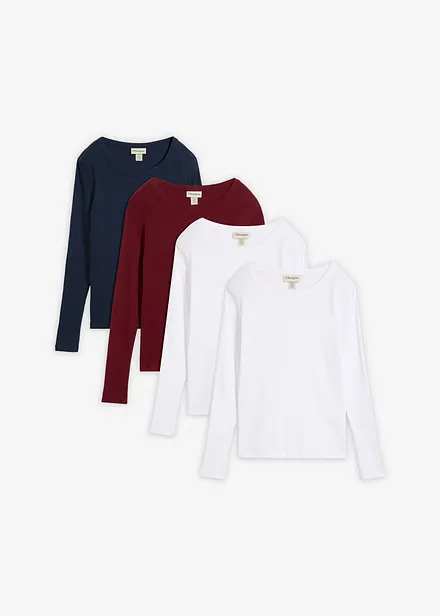 Ribbet topp i 100% &oslash;kologisk bomull (4-pack)