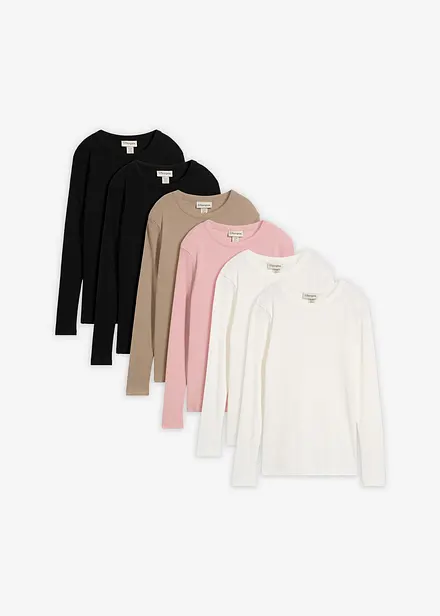 Ribbet topp i 100% &oslash;kologisk bomull (6-pack)
