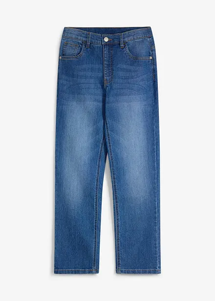 Regular fit jeans med stretch og justerbar linning, straight