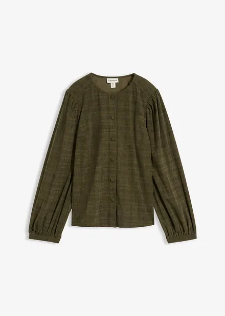 Rutete kordfl&oslash;yelsbluse