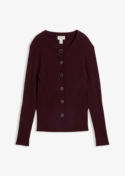Finstrikket cardigan i viskosemiks