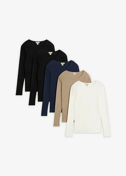 Ribbet topp i 100% &oslash;kologisk bomull (5-pack)
